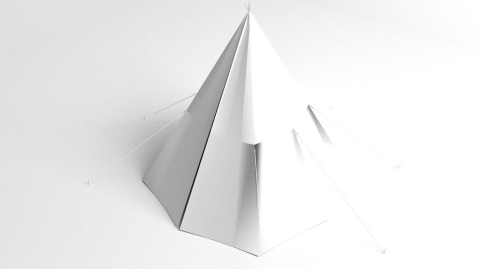 Conical Tent 3D model_4