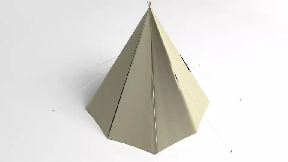 Conical Tent 3D model_0