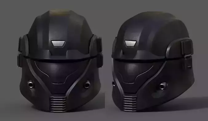 Helmet scifi futuristic space millitary combat cyborg armor  Low-poly 3D model