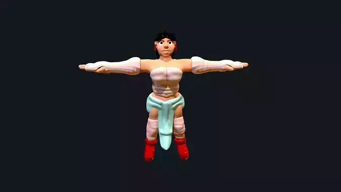 Woman Character Model3d Low-Poly