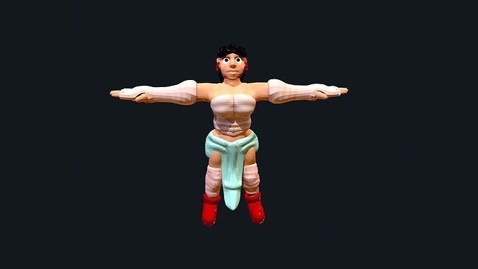 Woman Character Model3d Low-Poly Low-poly 3D model