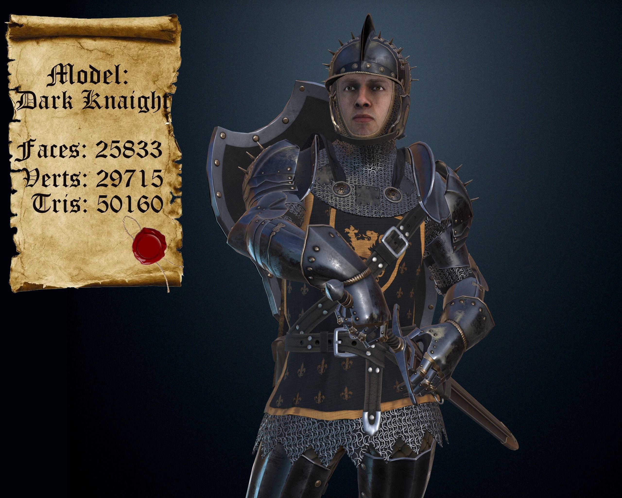 The Dark Knight Low-poly 3D model_2