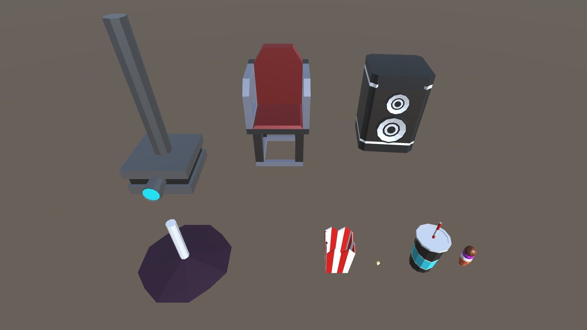 9t5 Low Poly Cinema Low-poly 3D model_12