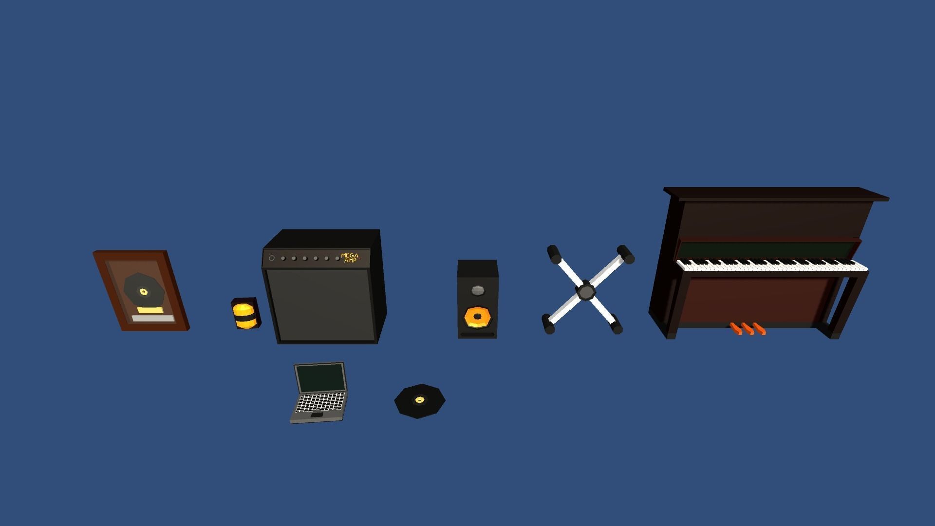 9t5 Low Poly Music Studio Low-poly 3D model_6