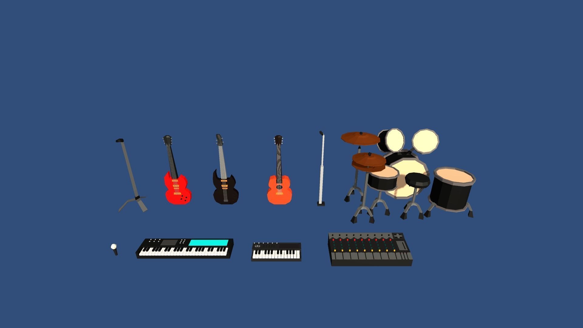 9t5 Low Poly Music Studio Low-poly 3D model_7