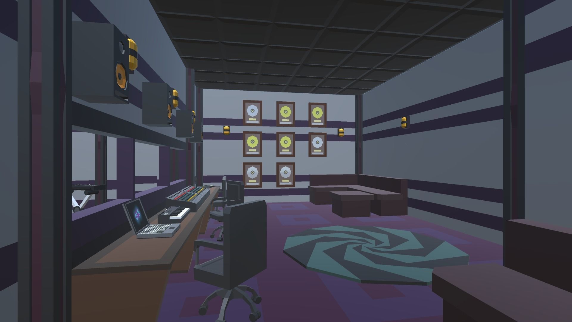 9t5 Low Poly Music Studio Low-poly 3D model_1