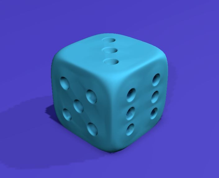 3D Plain Gaming Dice Low-poly 3D model_5