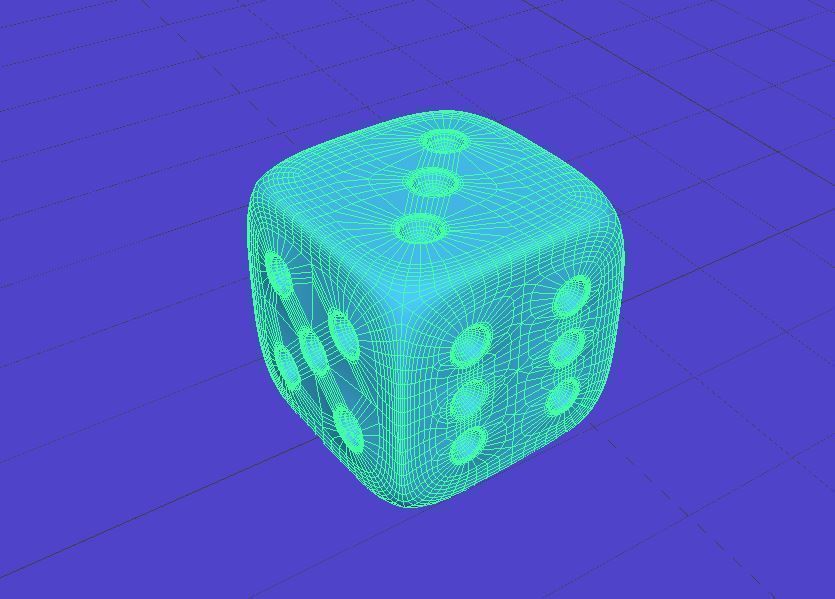 3D Plain Gaming Dice Low-poly 3D model_3