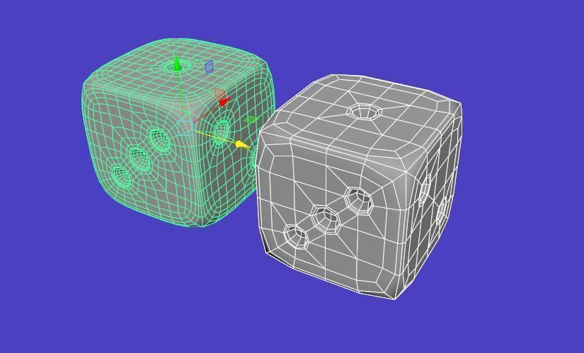 3D Plain Gaming Dice Low-poly 3D model_2