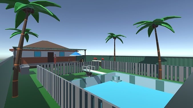 9t5 Low Poly Pool Party Low-poly 3D model