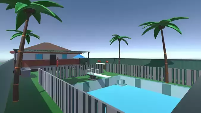9t5 Low Poly Pool Party Low-poly 3D model