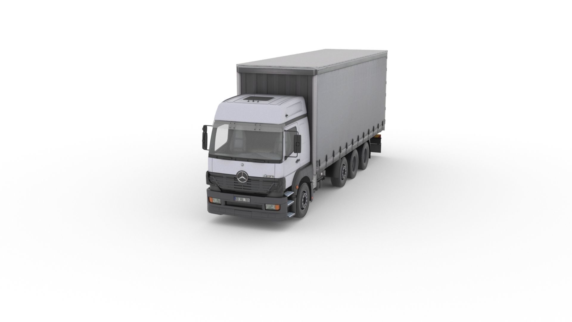 Mercedes-Benz Axor 3228 Cargo Truck HQ Model Low-poly 3D model_1