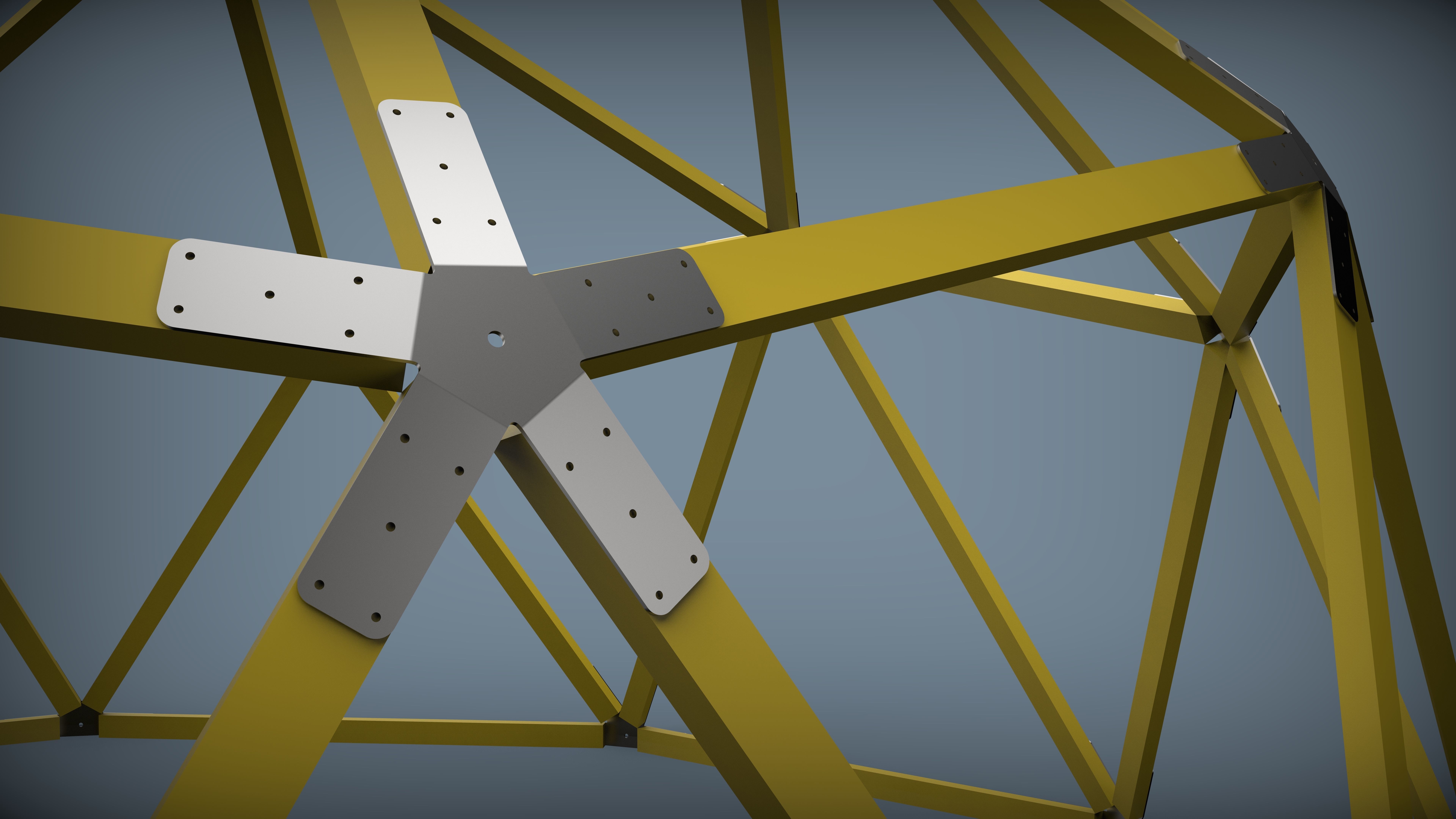 Dome 2V Assembly Kit 6 m diameter 3D print model_9