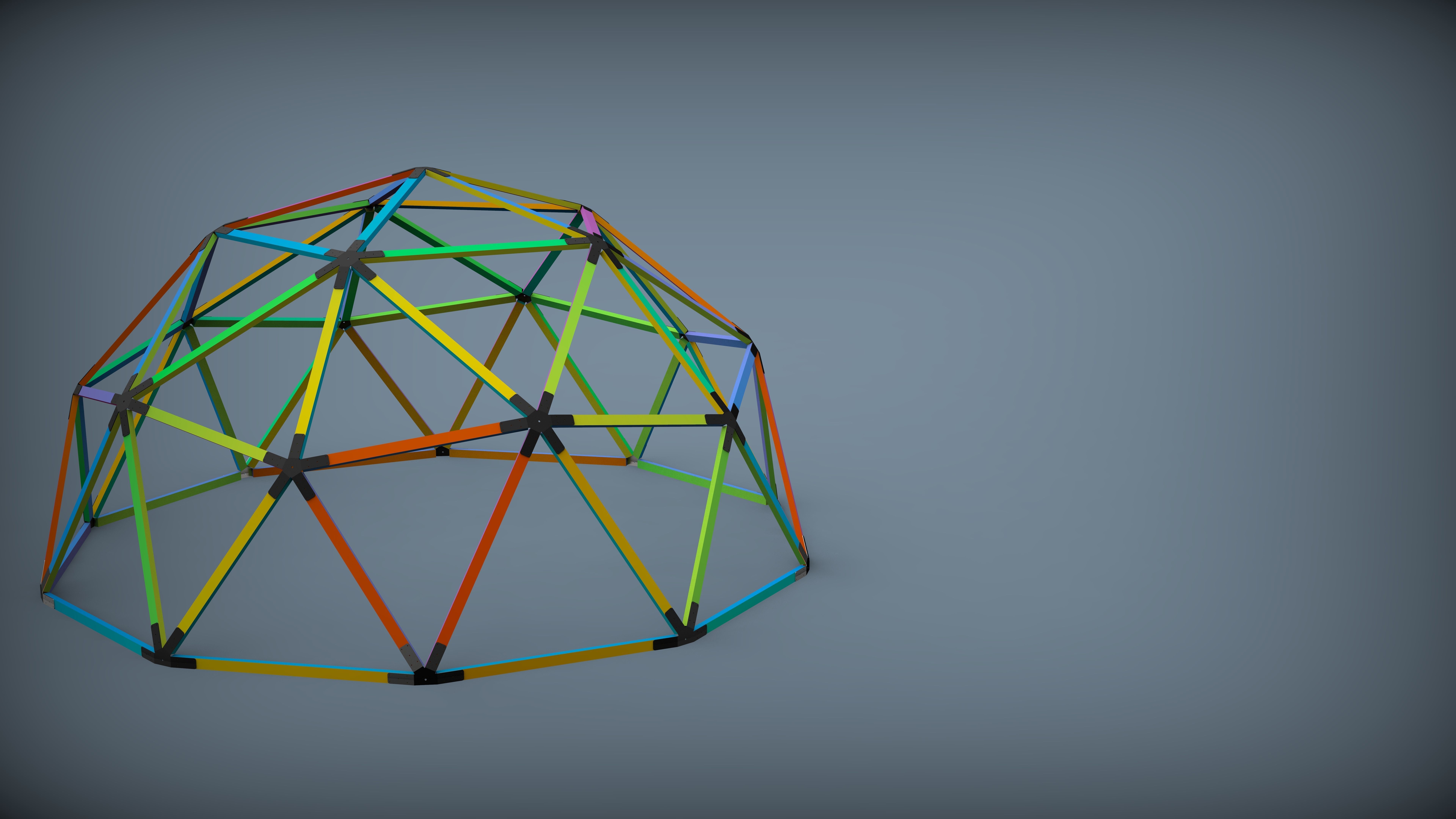 Dome 2V Assembly Kit 6 m diameter 3D print model_6