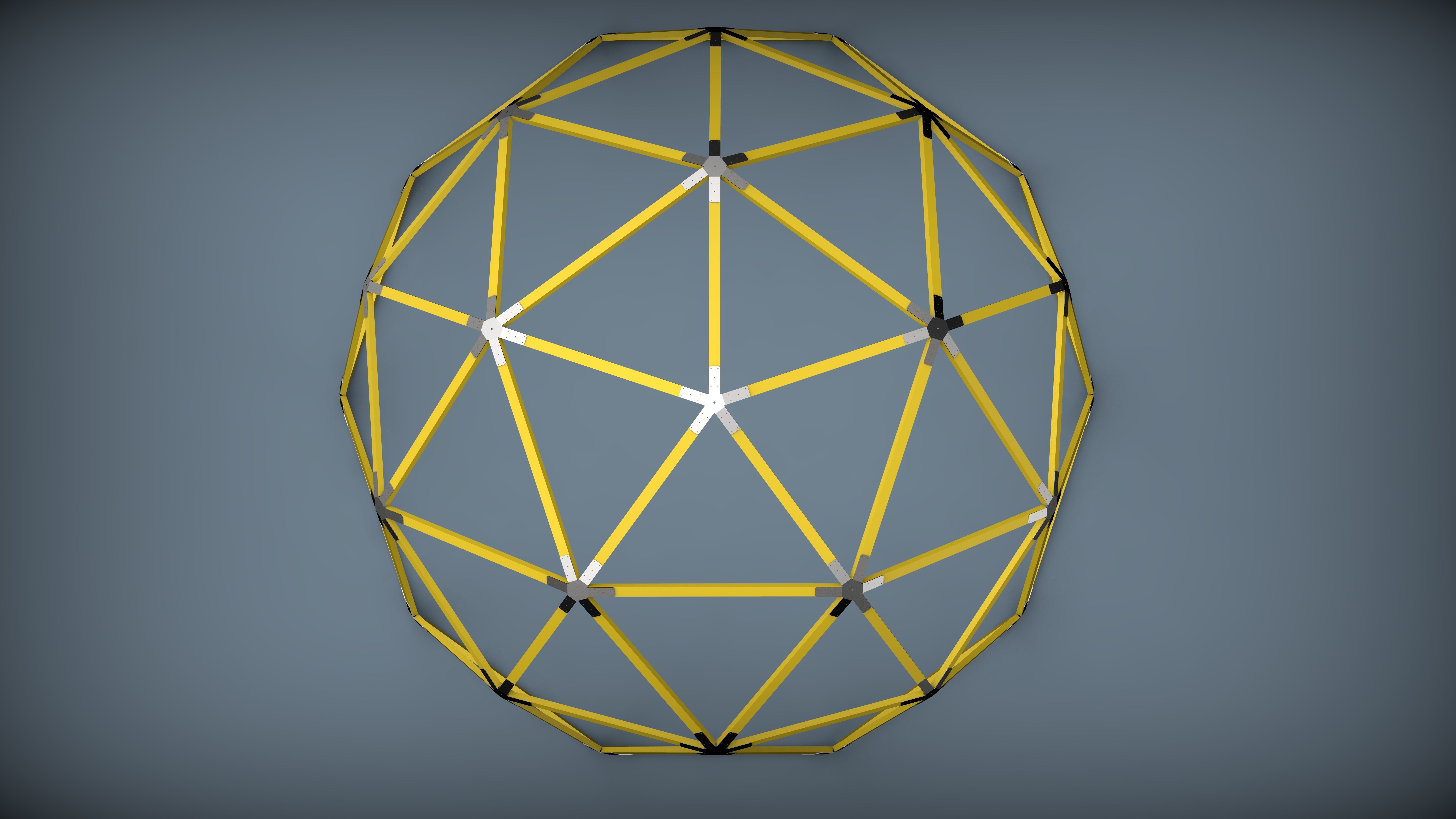Dome 2V Assembly Kit 6 m diameter 3D print model_7