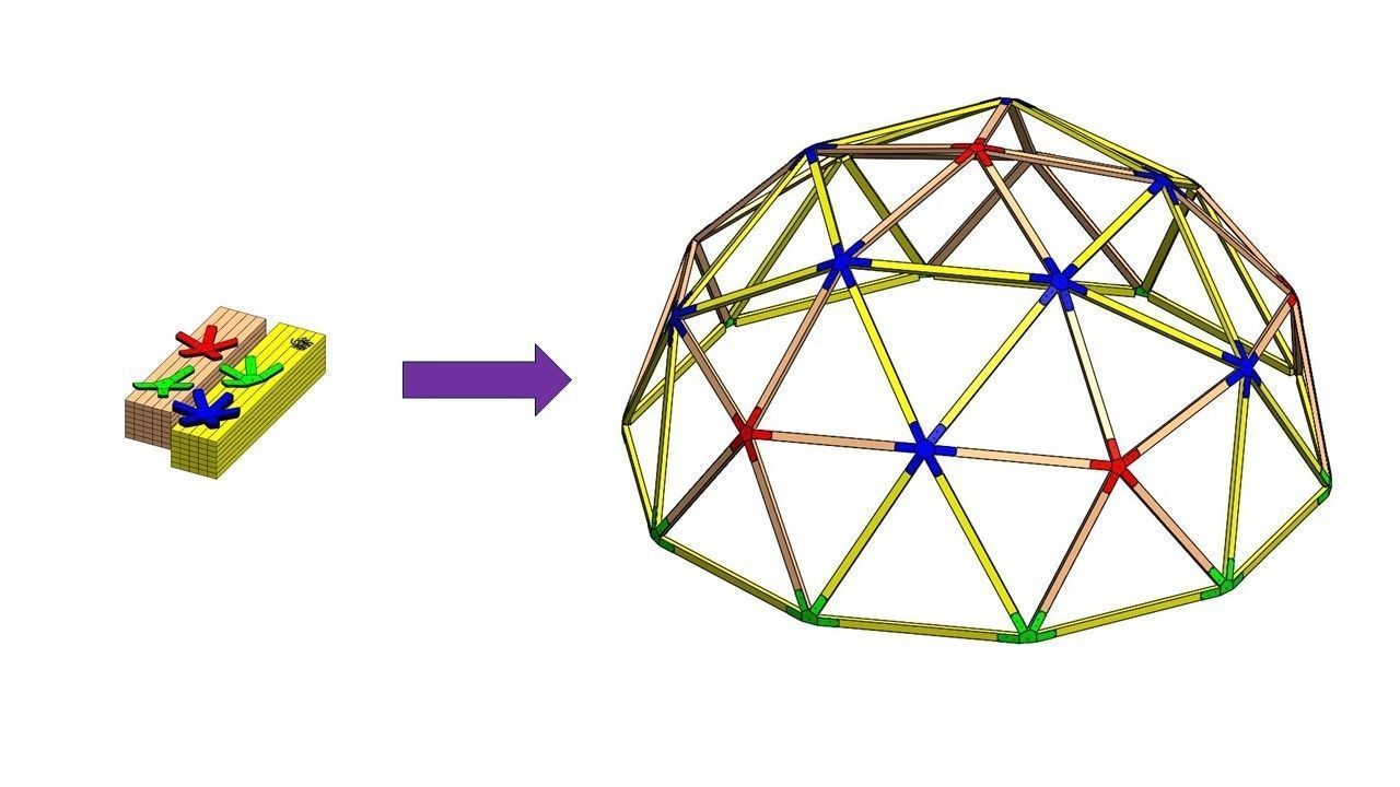 Dome 2V Assembly Kit 6 m diameter 3D print model_3