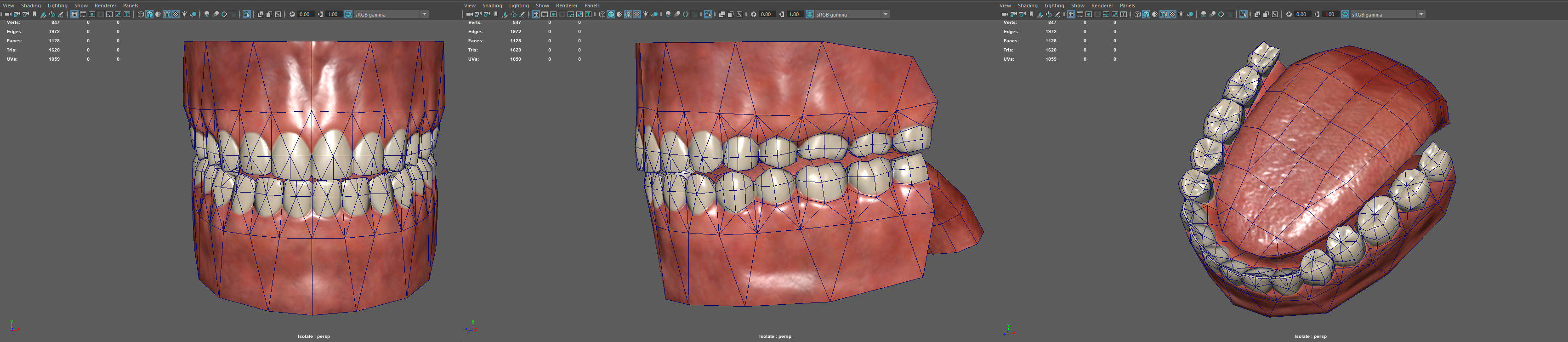Game Realistic human Teeth - Mouth Set for character Low-poly 3D model_3