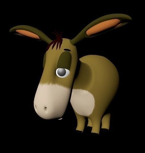 Donkey Winni Pooh Cartoon Low-poly 3D model