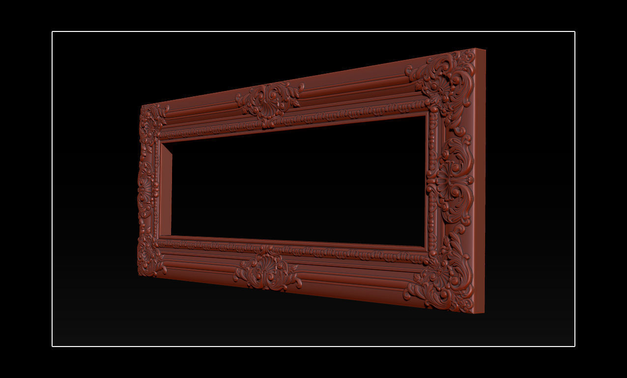 3D Frame - Wood Carving STL Model for CNC Router 3D print model_5