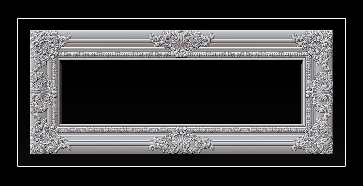 3D Frame - Wood Carving STL Model for CNC Router 3D print model_10