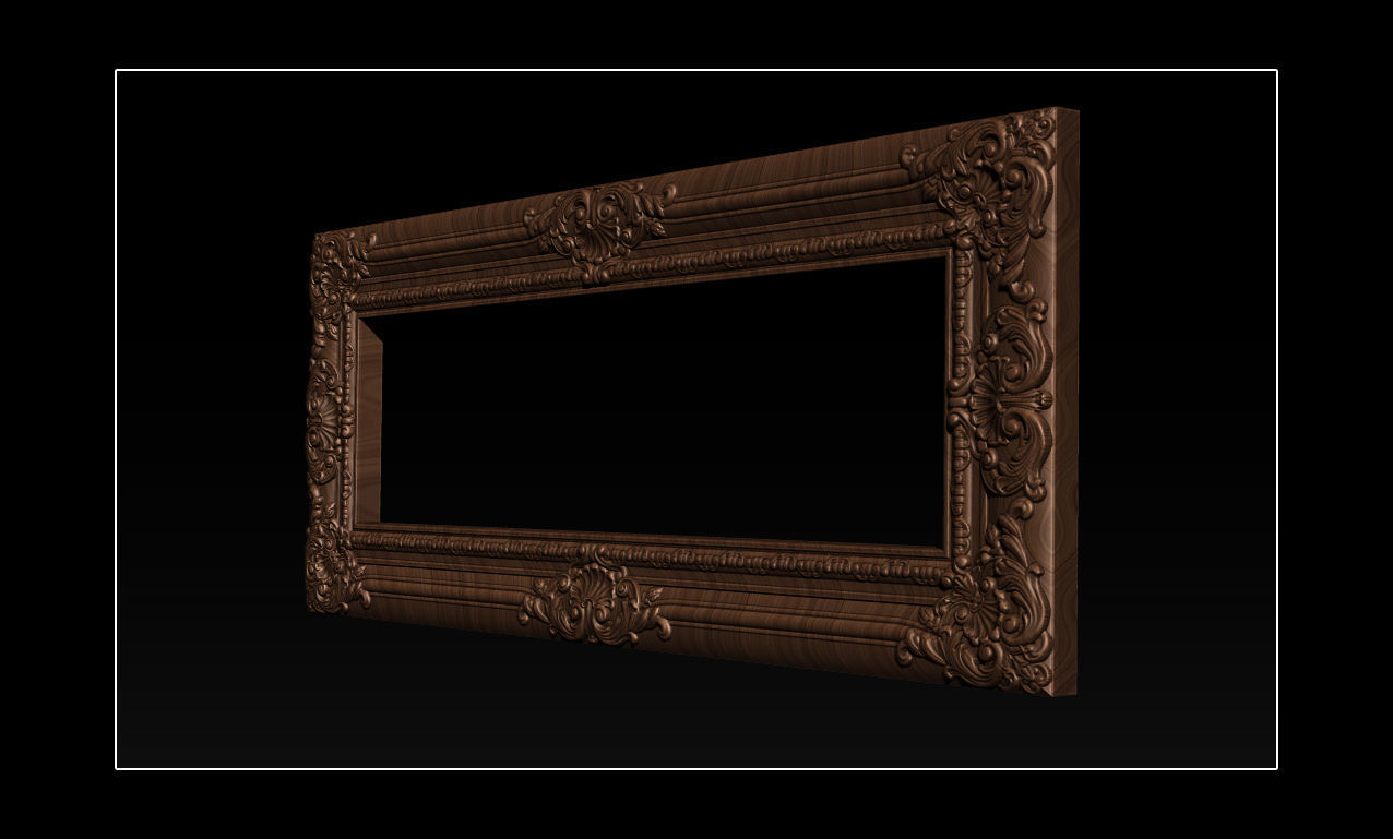 3D Frame - Wood Carving STL Model for CNC Router 3D print model_6