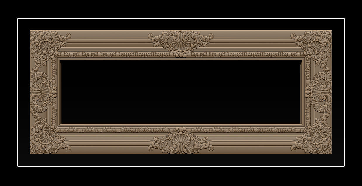 3D Frame - Wood Carving STL Model for CNC Router 3D print model_11