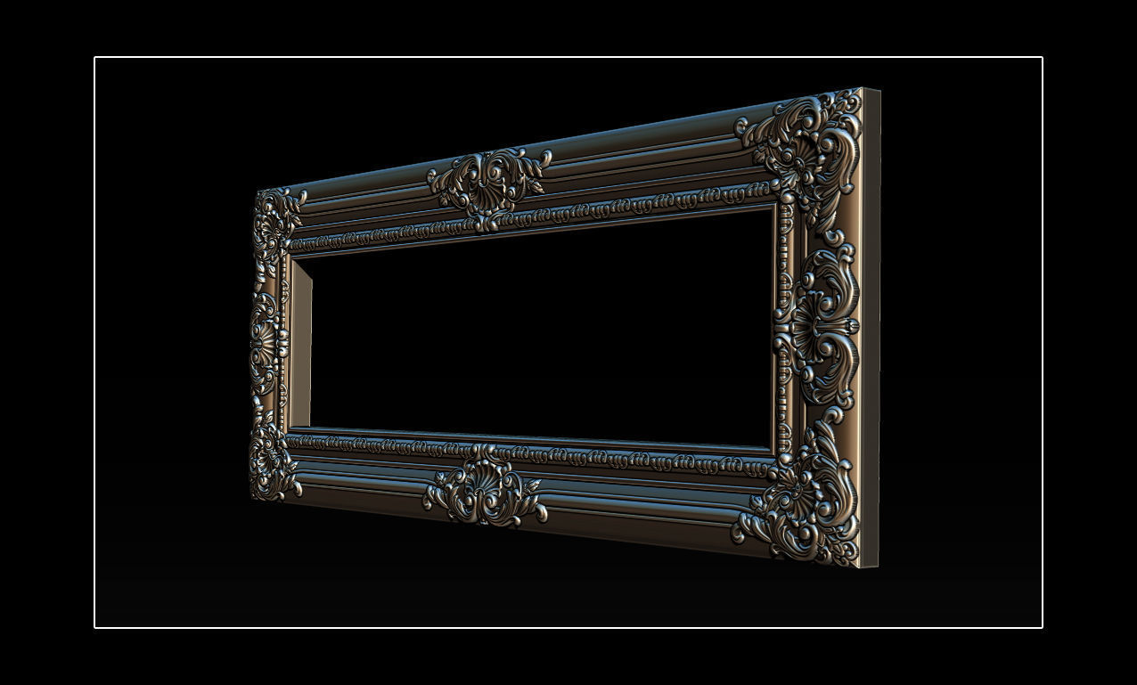 3D Frame - Wood Carving STL Model for CNC Router 3D print model_3