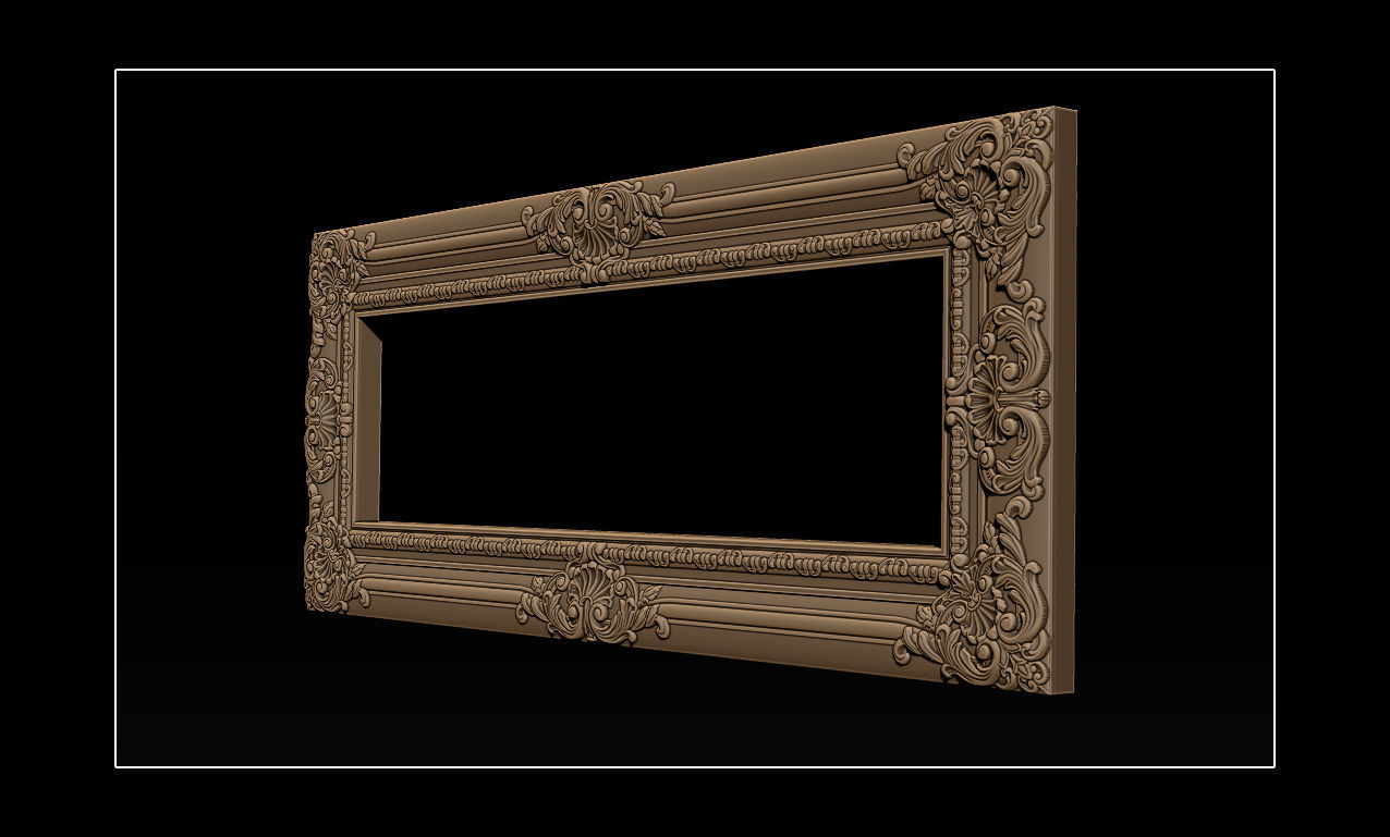 3D Frame - Wood Carving STL Model for CNC Router 3D print model_2