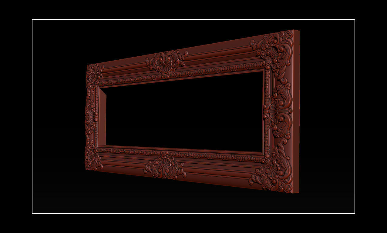 3D Frame - Wood Carving STL Model for CNC Router 3D print model_4