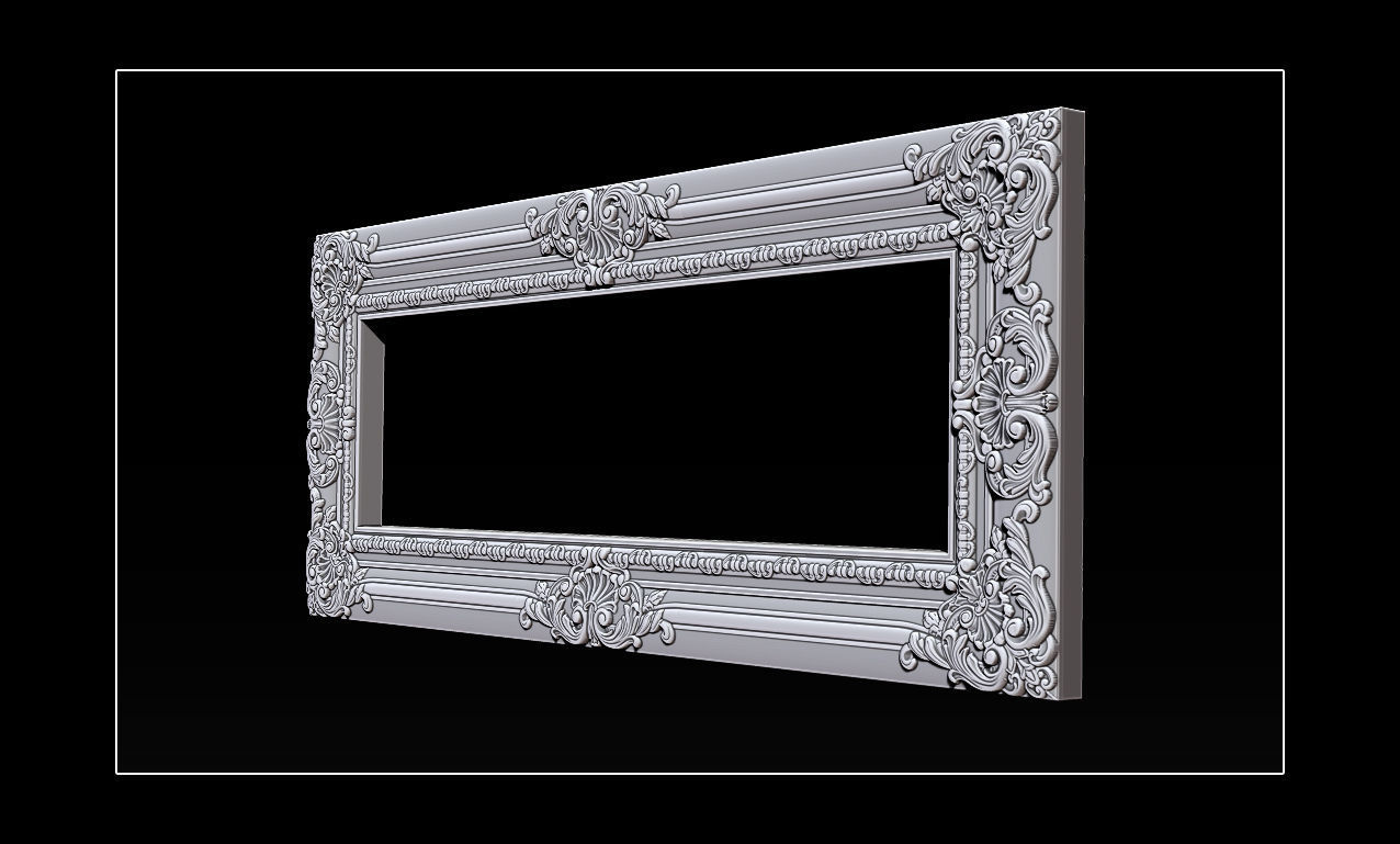 3D Frame - Wood Carving STL Model for CNC Router 3D print model_1