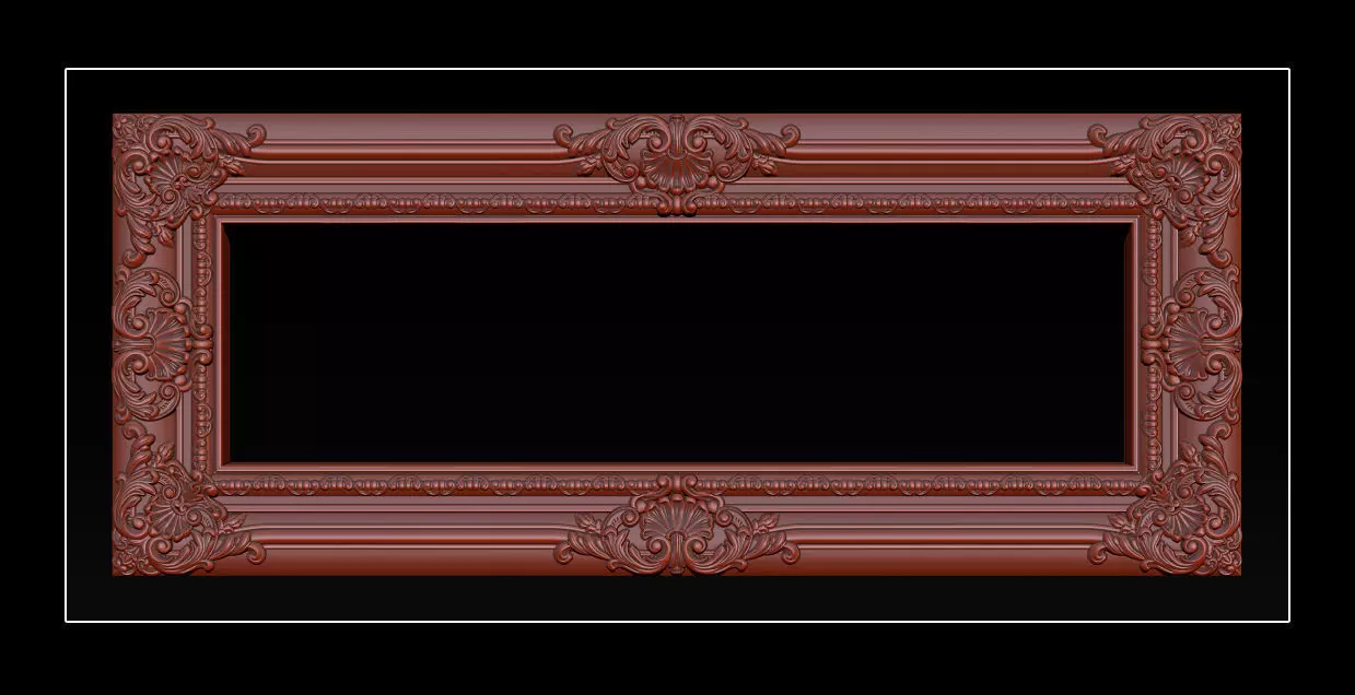 3D Frame - Wood Carving STL Model for CNC Router 3D print model_0