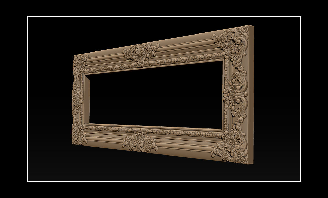 3D Frame - Wood Carving STL Model for CNC Router 3D print model_7