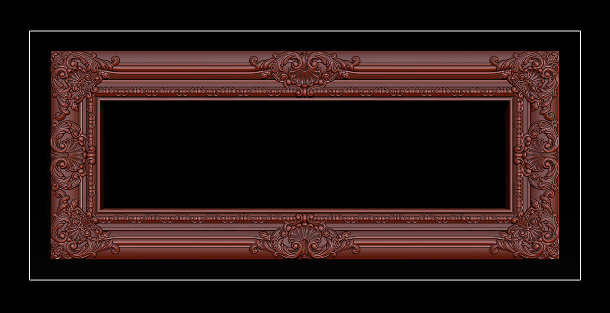 3D Frame - Wood Carving STL Model for CNC Router 3D print model_12
