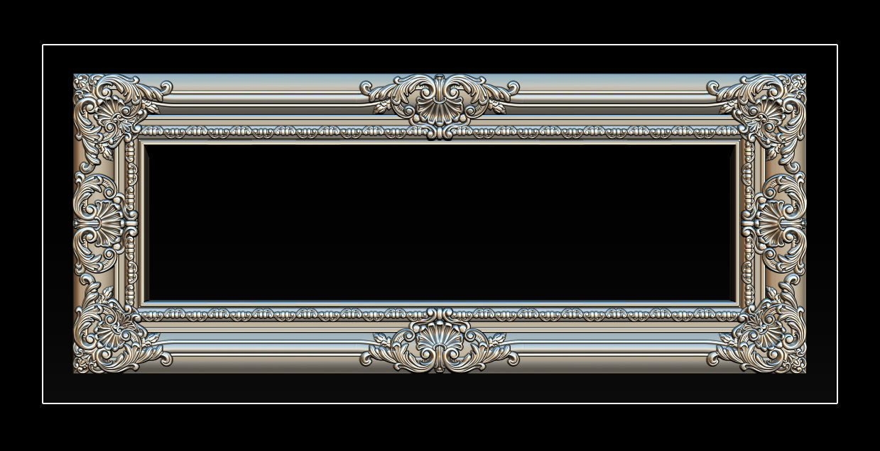 3D Frame - Wood Carving STL Model for CNC Router 3D print model_13