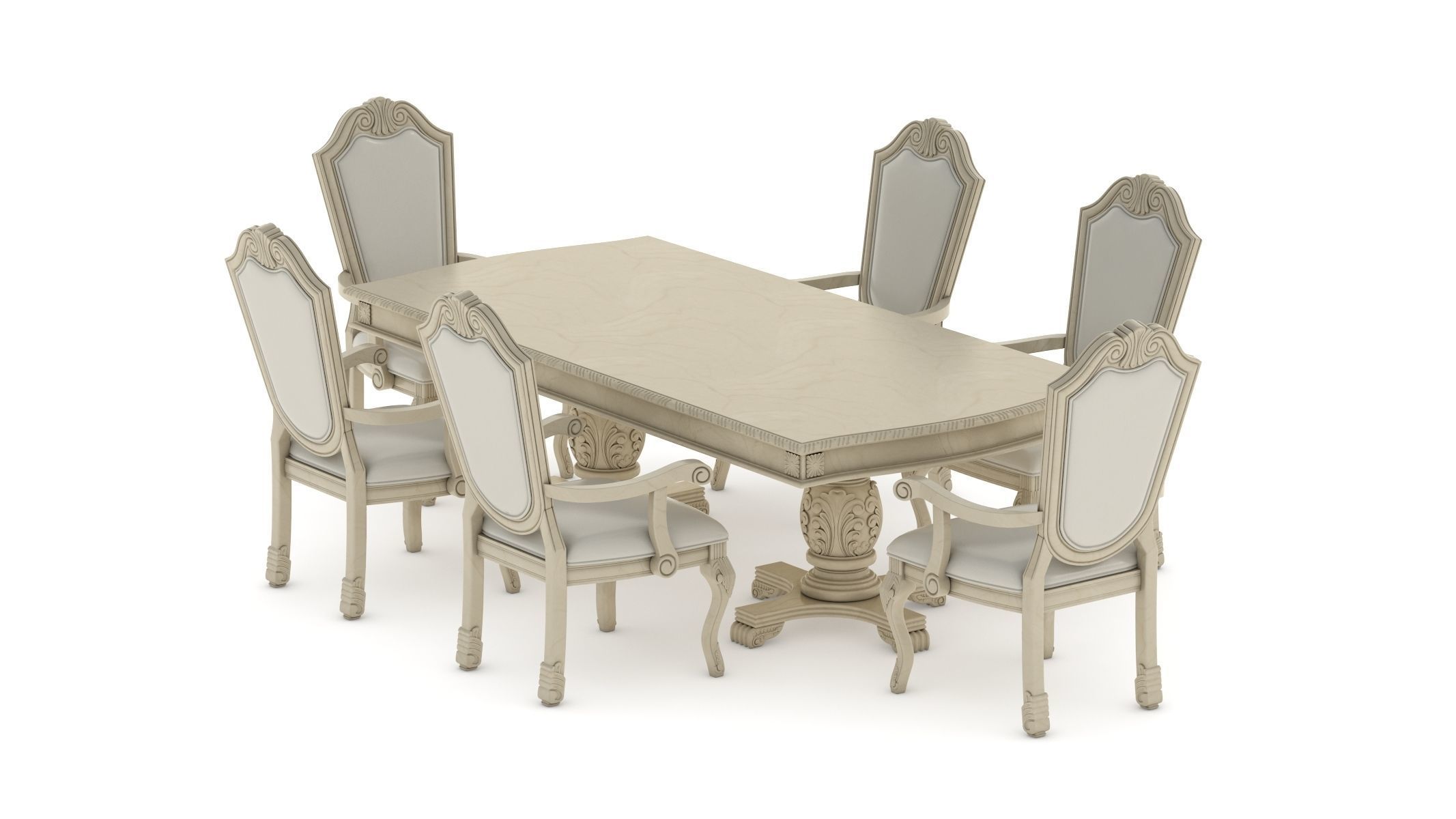 Suzi 7 Pieces Extendable Dining Set Astoria Grand Set 3D model_5