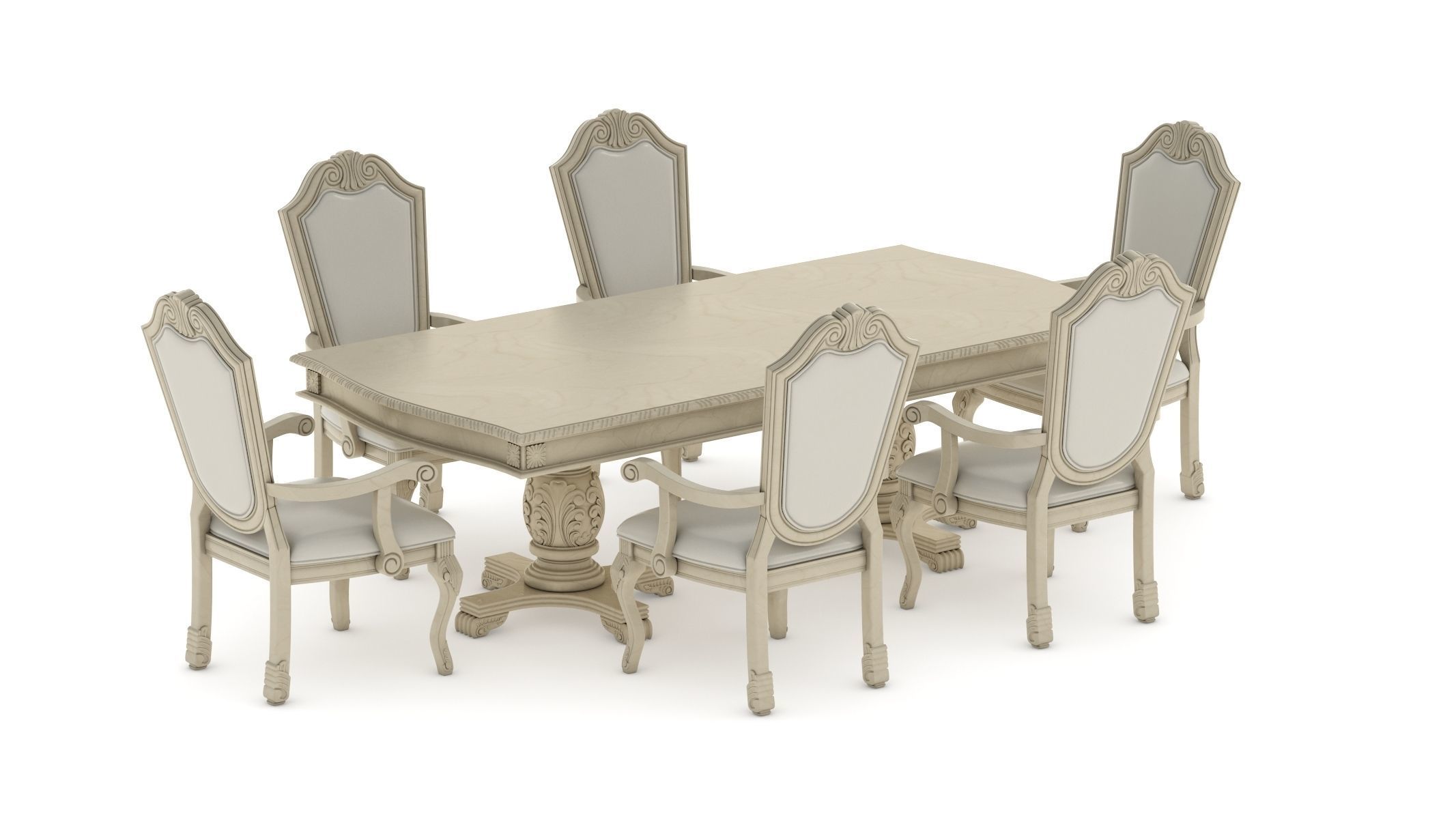 Suzi 7 Pieces Extendable Dining Set Astoria Grand Set 3D model_3