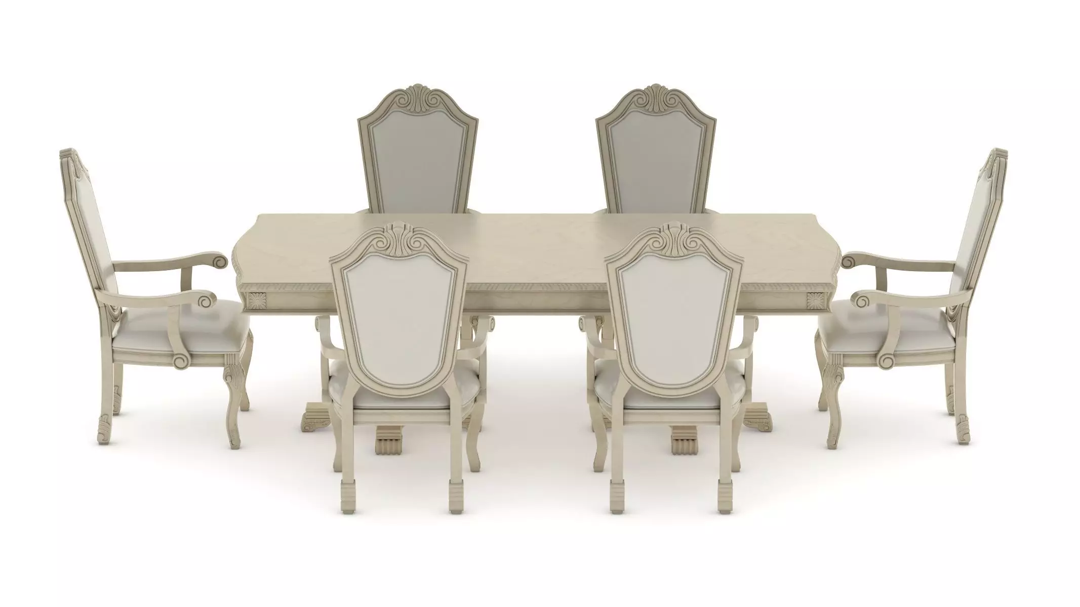 Suzi 7 Pieces Extendable Dining Set Astoria Grand Set 3D model_0