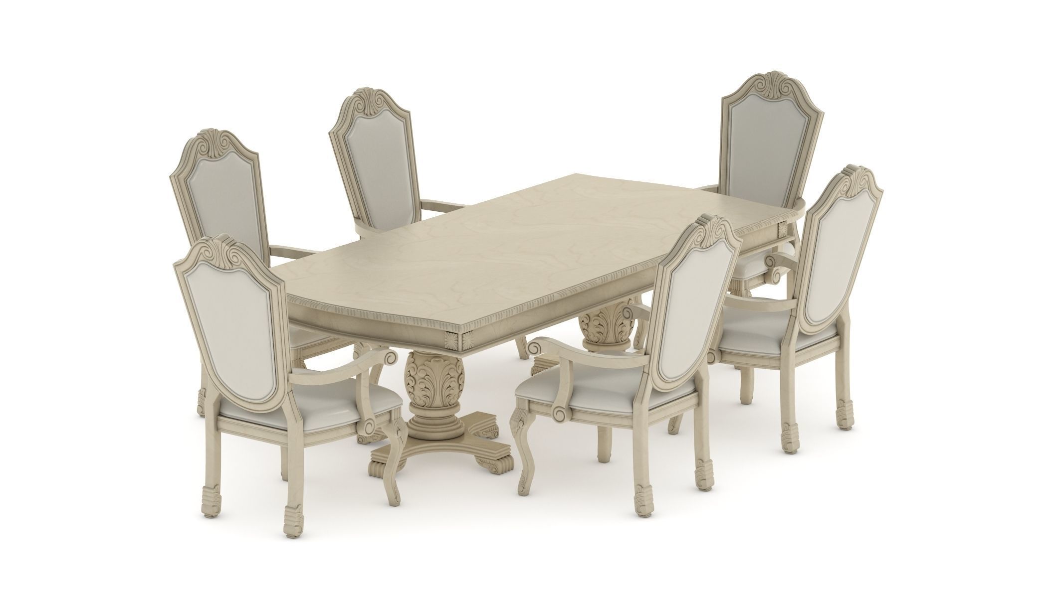 Suzi 7 Pieces Extendable Dining Set Astoria Grand Set 3D model_7