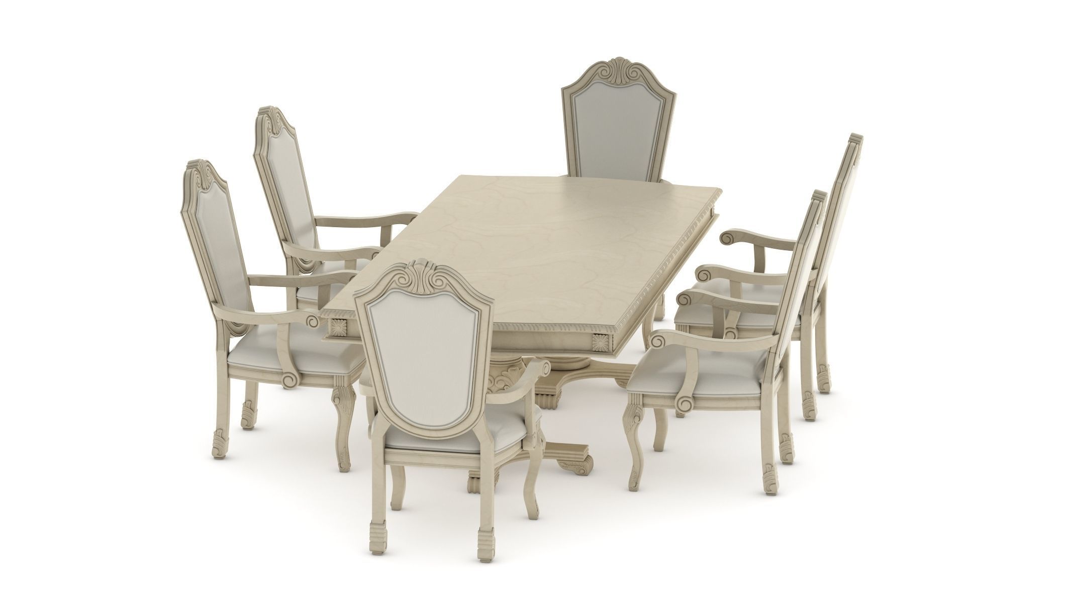Suzi 7 Pieces Extendable Dining Set Astoria Grand Set 3D model_4