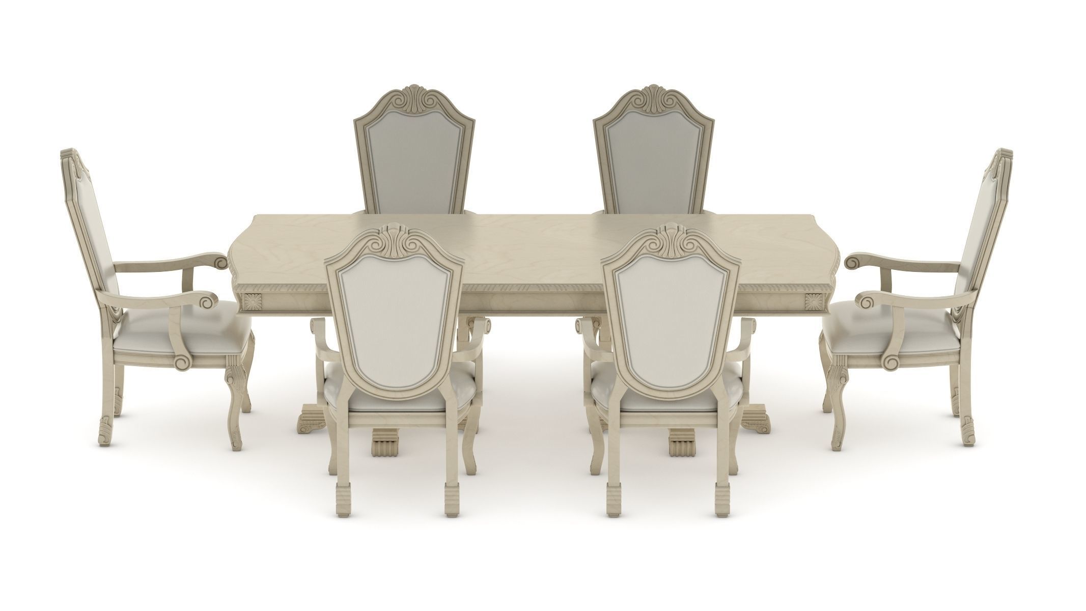 Suzi 7 Pieces Extendable Dining Set Astoria Grand Set 3D model_6