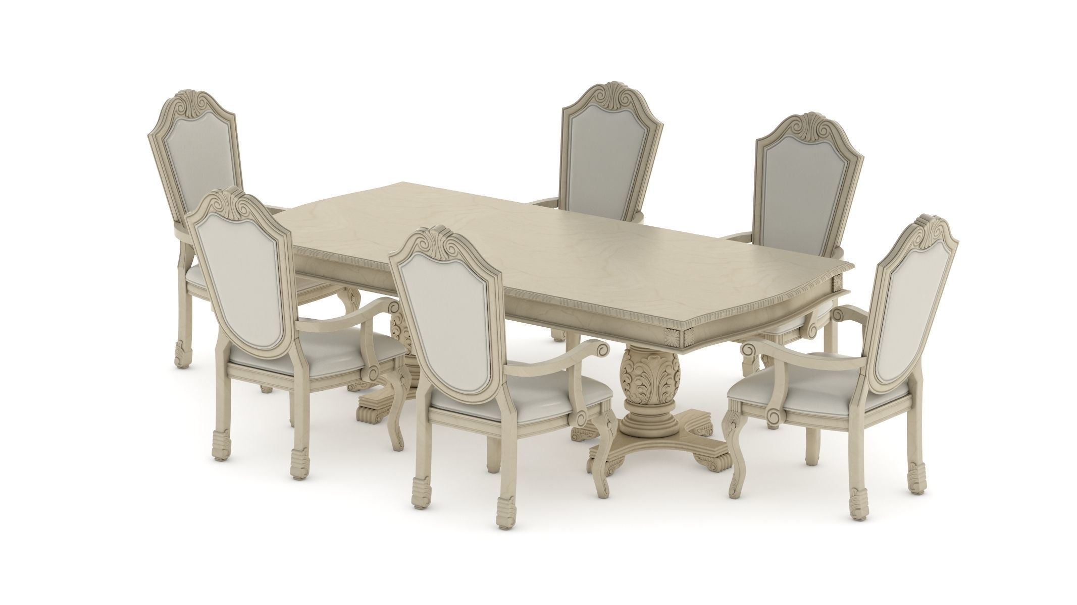 Suzi 7 Pieces Extendable Dining Set Astoria Grand Set 3D model_9