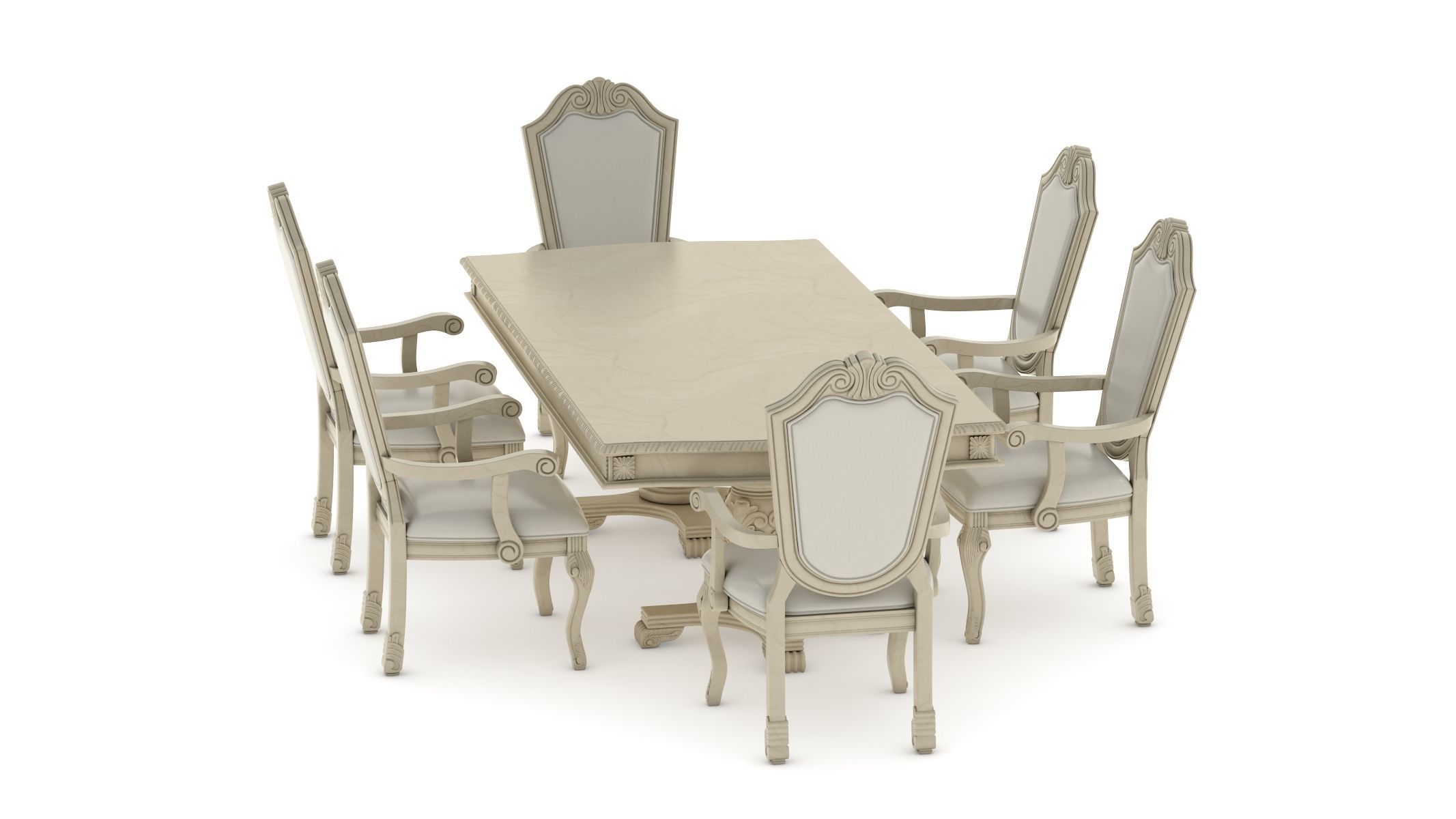 Suzi 7 Pieces Extendable Dining Set Astoria Grand Set 3D model_8
