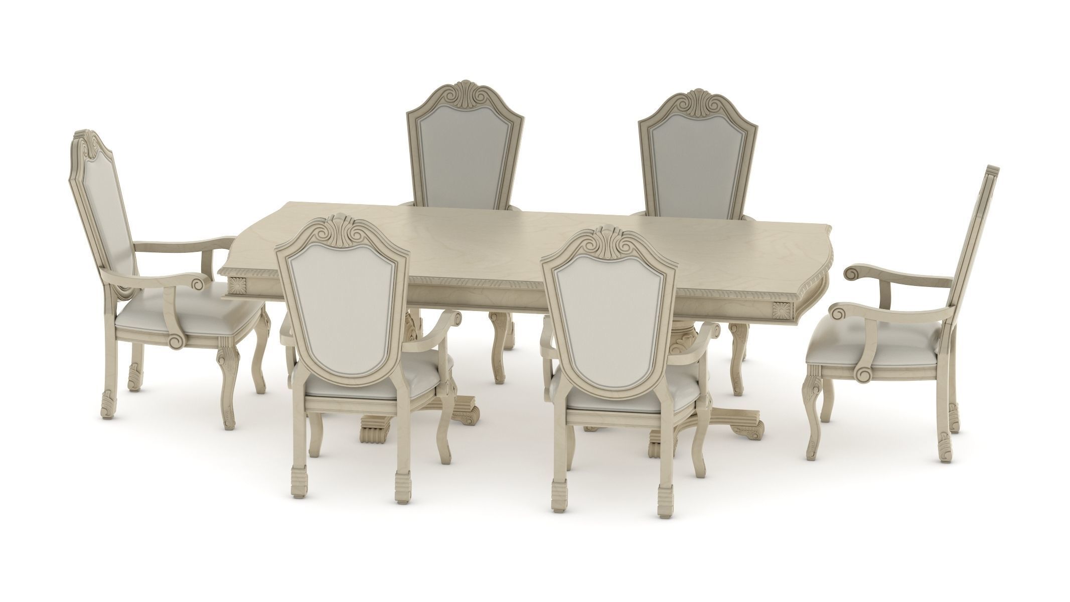 Suzi 7 Pieces Extendable Dining Set Astoria Grand Set 3D model_10