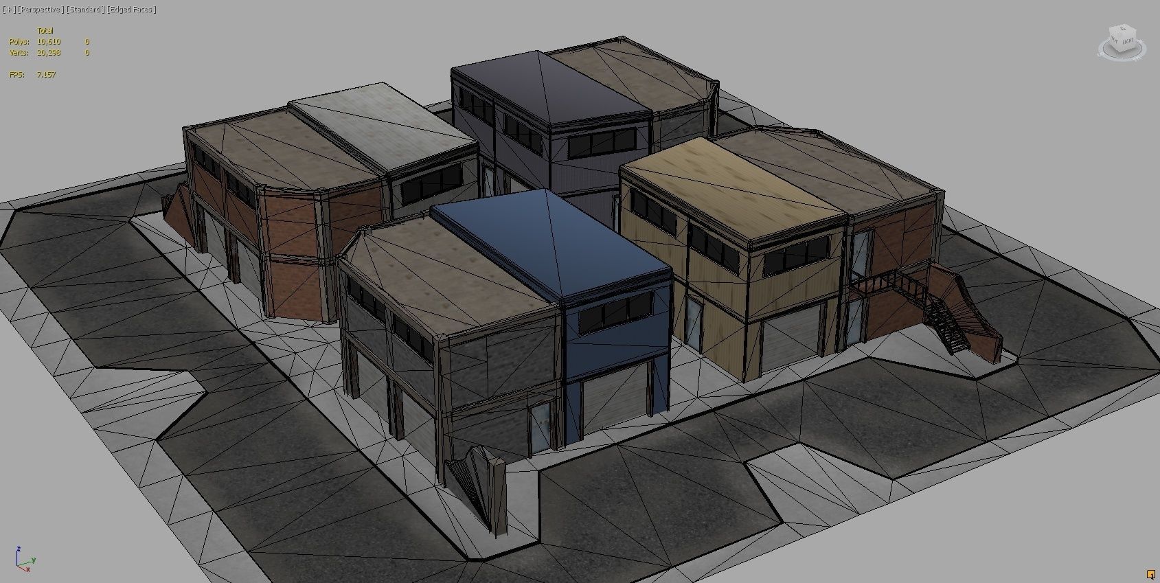 Modular Industrial Buildings Low-poly 3D model_9