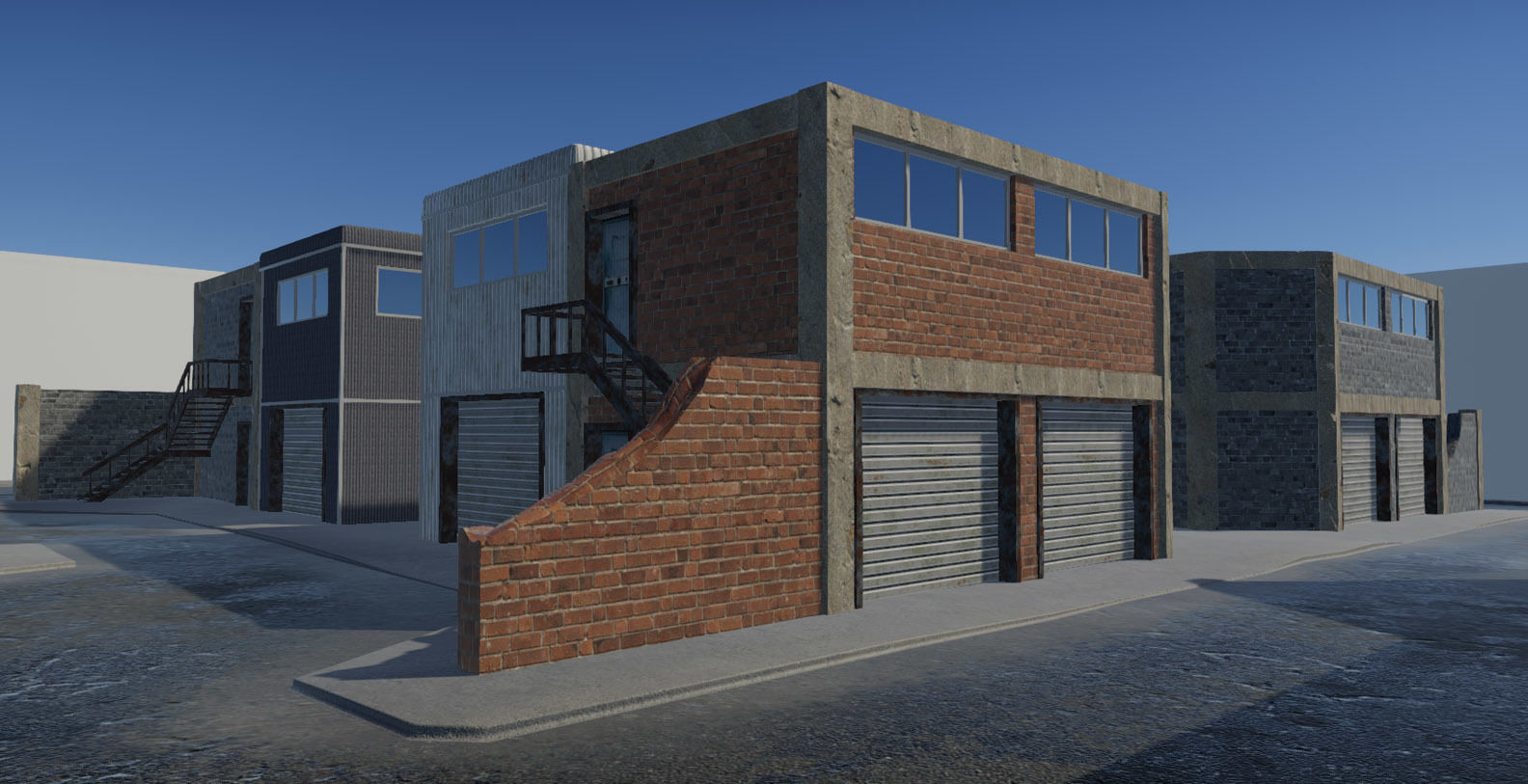 Modular Industrial Buildings Low-poly 3D model_3