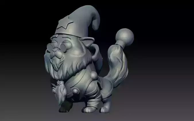 Cute cat Low-poly 3D model