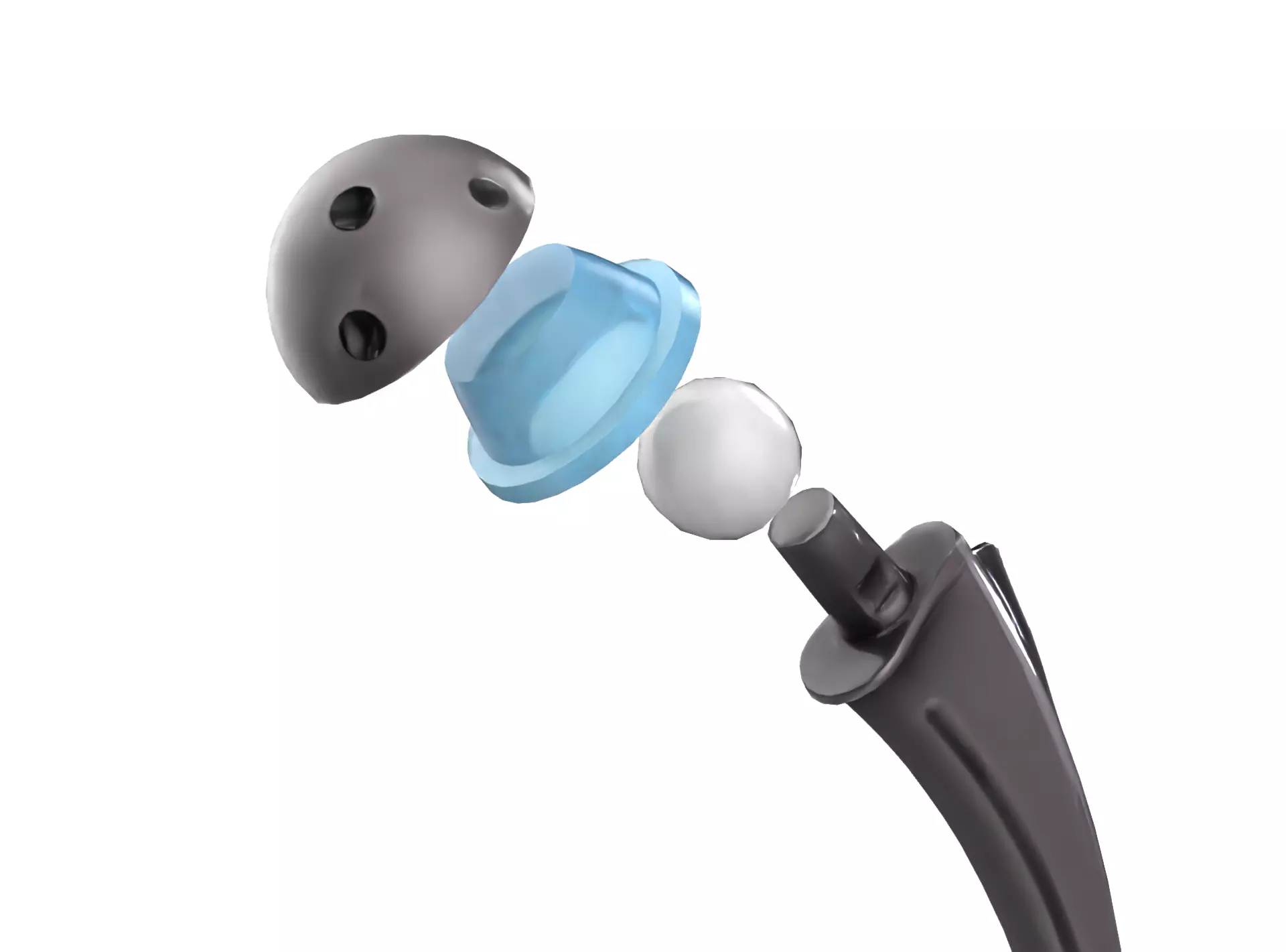 Hip replacement implant and 4 bonus texture Low-poly 3D model