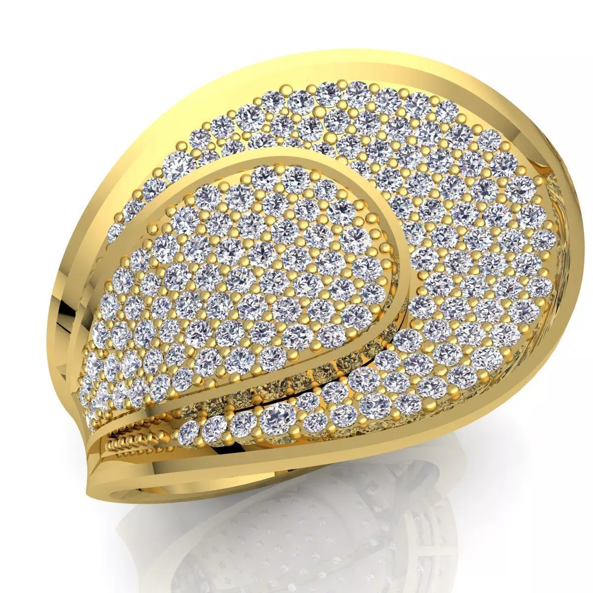 Fancy Diamond Ring  3D print model_2