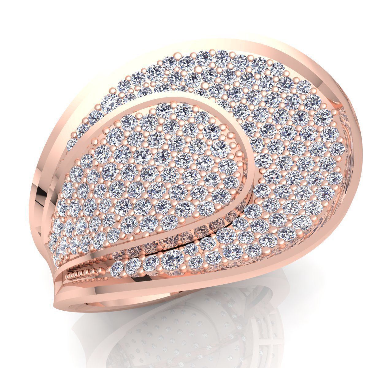 Fancy Diamond Ring  3D print model_6