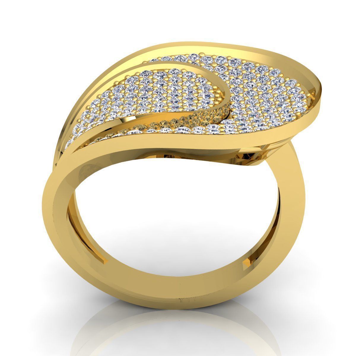 Fancy Diamond Ring  3D print model_7